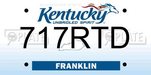 717RTD Kentucky License Plate