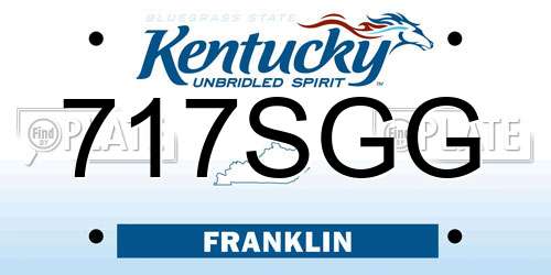 717SGG Kentucky License Plate