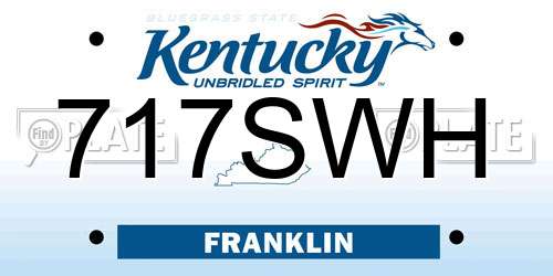 717SWH Kentucky License Plate
