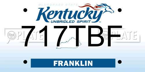 717TBF Kentucky License Plate