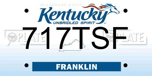 717TSF Kentucky License Plate