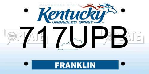717UPB Kentucky License Plate