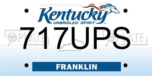 717UPS Kentucky License Plate