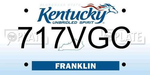 717VGC Kentucky License Plate