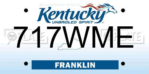717WME Kentucky License Plate