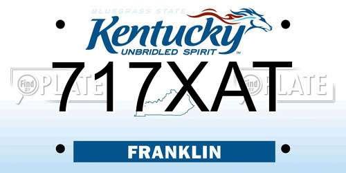 717XAT Kentucky License Plate