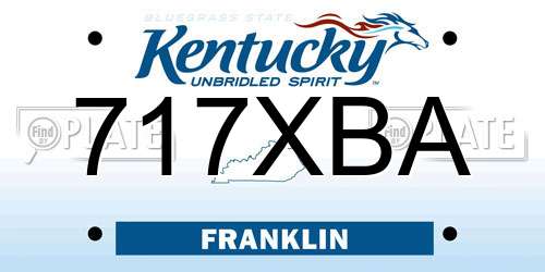 717XBA Kentucky License Plate