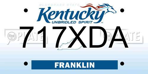 717XDA Kentucky License Plate