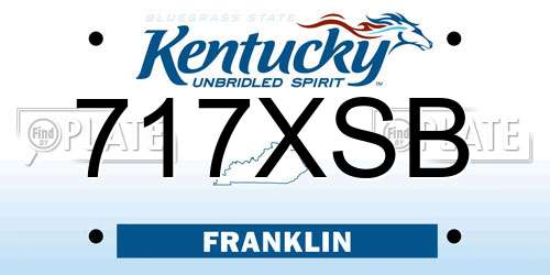 717XSB Kentucky License Plate