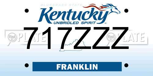 717ZZZ Kentucky License Plate