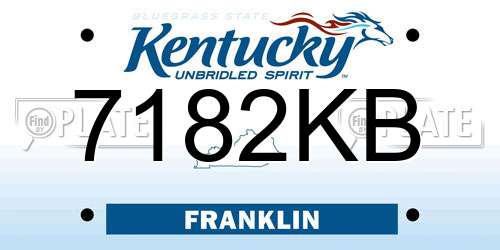 7182KB Kentucky License Plate