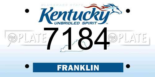 7184 Kentucky License Plate