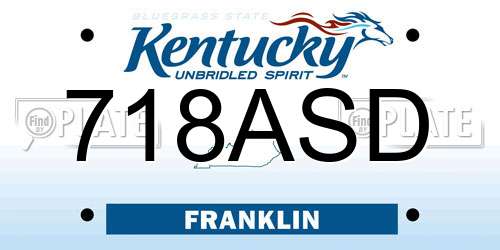 718ASD Kentucky License Plate