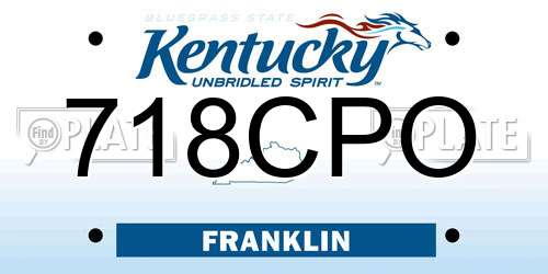 718CPO Kentucky License Plate
