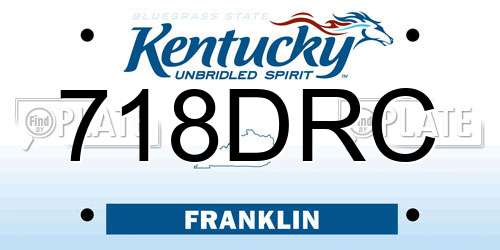 718DRC Kentucky License Plate