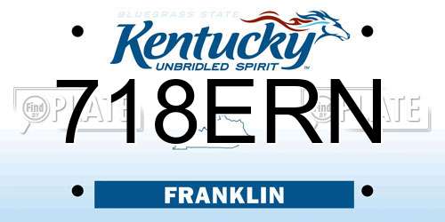 718ERN Kentucky License Plate