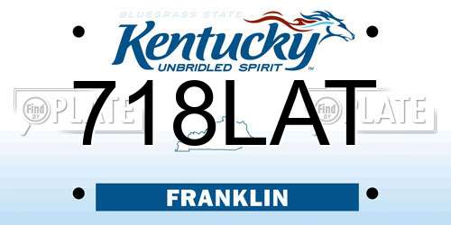 718LAT Kentucky License Plate
