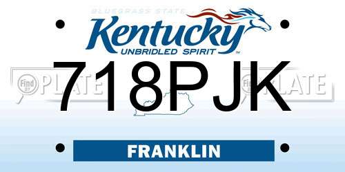 718PJK Kentucky License Plate