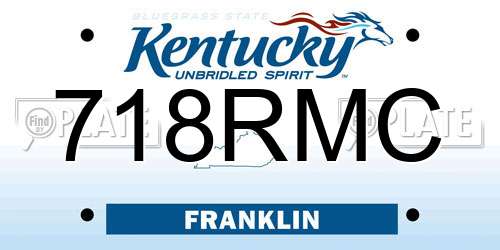 718RMC Kentucky License Plate
