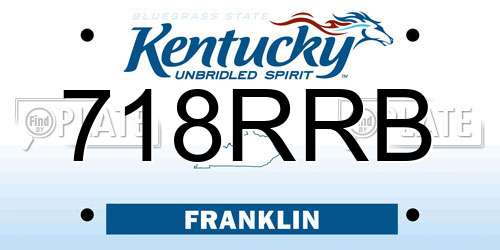 718RRB Kentucky License Plate