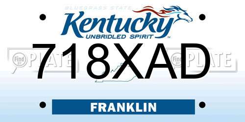718XAD Kentucky License Plate
