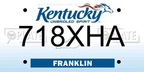 718XHA Kentucky License Plate