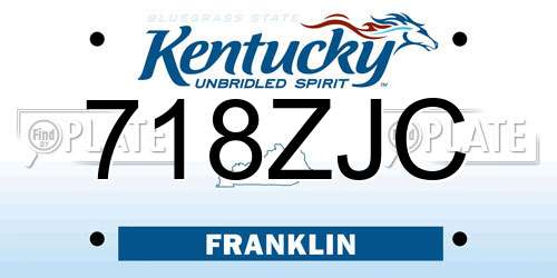 718ZJC Kentucky License Plate