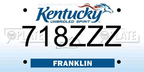 718ZZZ Kentucky License Plate