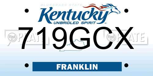 719GCX Kentucky License Plate