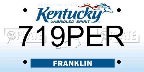 719PER Kentucky License Plate