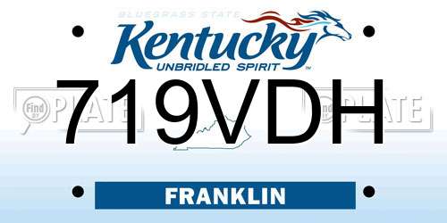 719VDH Kentucky License Plate