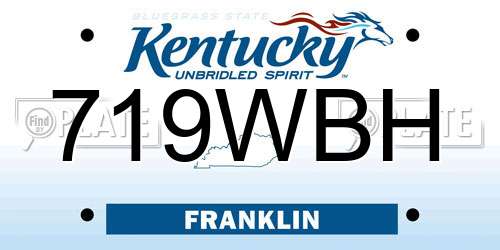 719WBH Kentucky License Plate