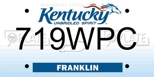 719WPC Kentucky License Plate