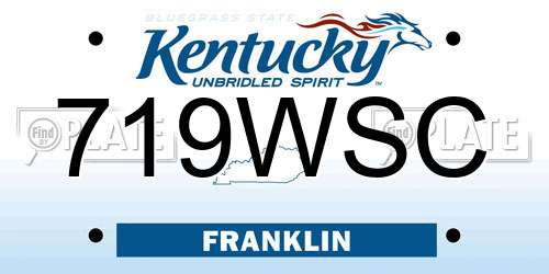 719WSC Kentucky License Plate