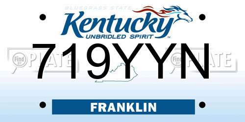 719YYN Kentucky License Plate