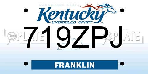 719ZPJ Kentucky License Plate