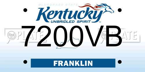 7200VB Kentucky License Plate