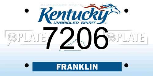 7206 Kentucky License Plate