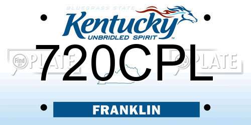 720CPL Kentucky License Plate