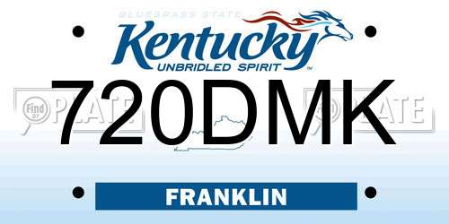 720DMK Kentucky License Plate