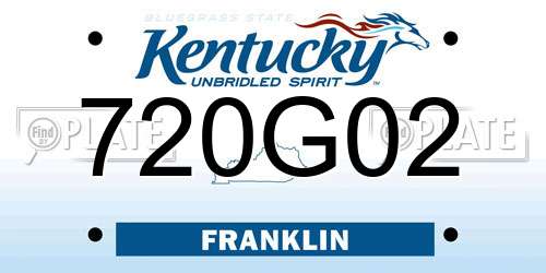 720G02 Kentucky License Plate
