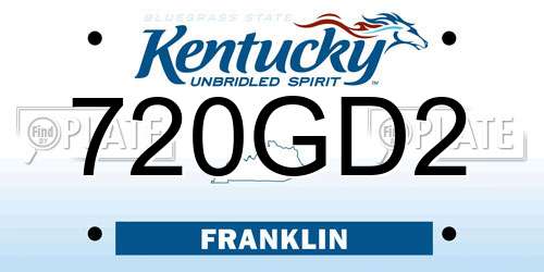 720GD2 Kentucky License Plate