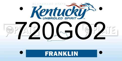 720GO2 Kentucky License Plate