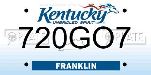 720GO7 Kentucky License Plate