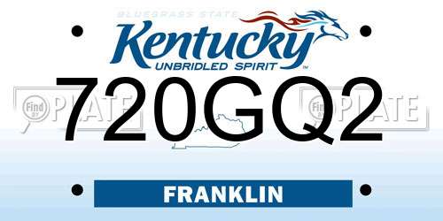 720GQ2 Kentucky License Plate
