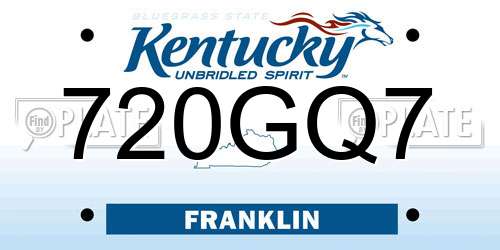 720GQ7 Kentucky License Plate