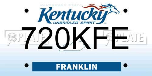 720KFE Kentucky License Plate