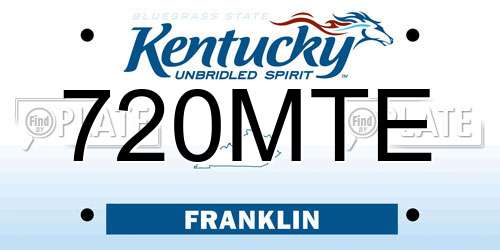 720MTE Kentucky License Plate