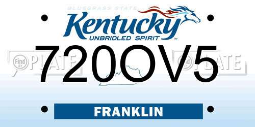 720OV5 Kentucky License Plate