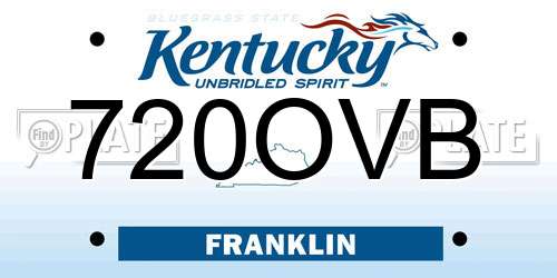720OVB Kentucky License Plate
